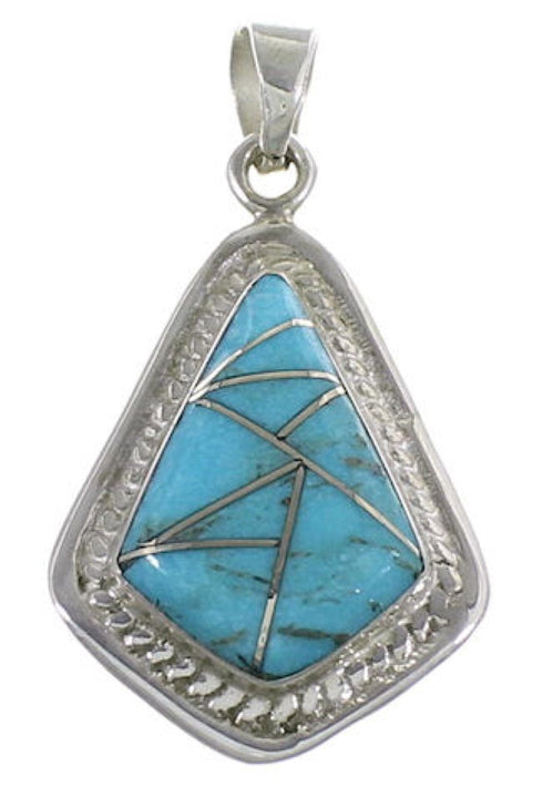 Southwestern Turquoise Inlay and Sterling Silver Pendant IS58545